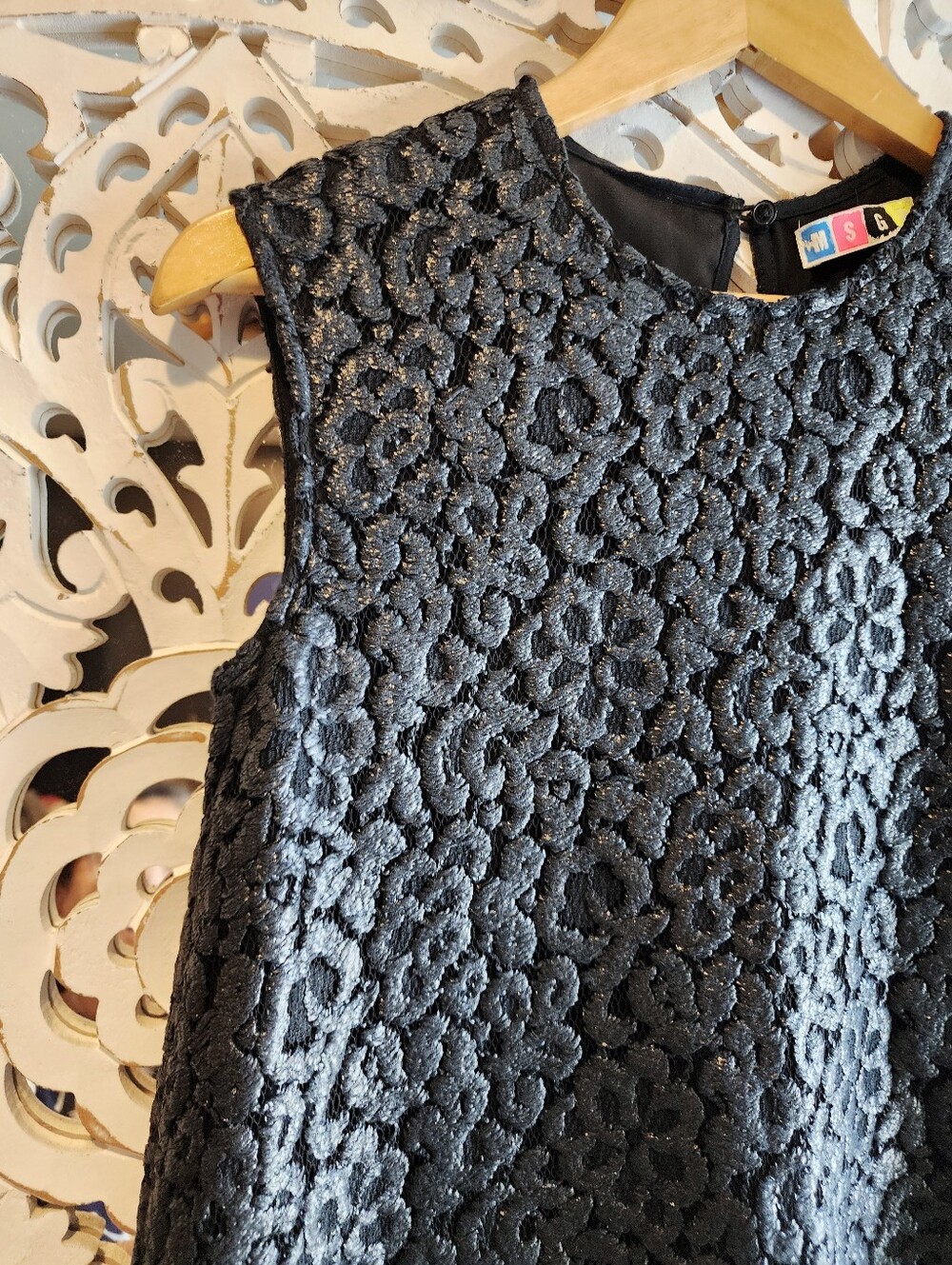 MSGM A-LINE MINI DRESS SLEVELESS CREW NECK EMBROIDERY DESING MADE IN ITALY Sz 40 - Picture 3 of 16